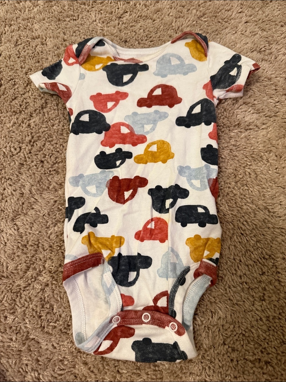 Carters Baby Car Print Short Sleeve Onesie - Multi Color size 12M
